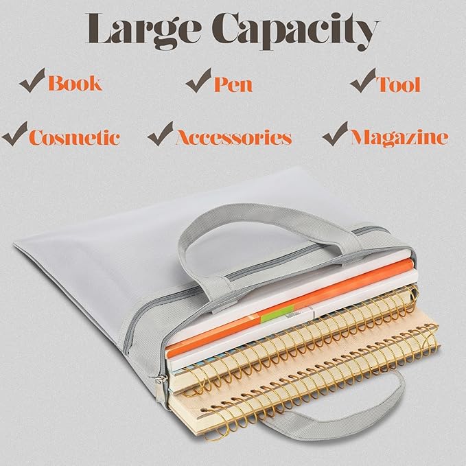 PerKoop 8 Pcs 11x13.7 Inch Mesh Zipper Pouch with Handle, Waterproof Student Book Pouch Bags, Large Classroom File Organizers, A4 Foldable Document Storage Bag for School Office Supplies, 4 Colors
