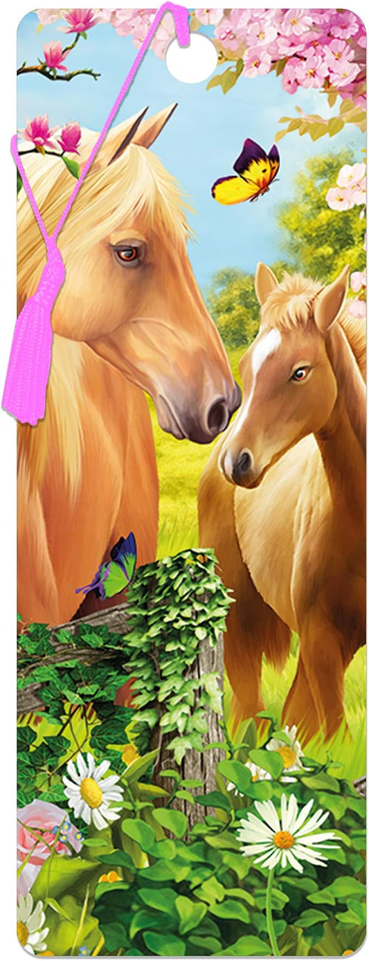 3D LiveLife Bookmark - Greener Pastures from Deluxebase. Cute Lenticular Horse Page Marker. Animal Themed Accessories for Book Lovers. Small Gifts for Men, Women, Writers and Teachers.