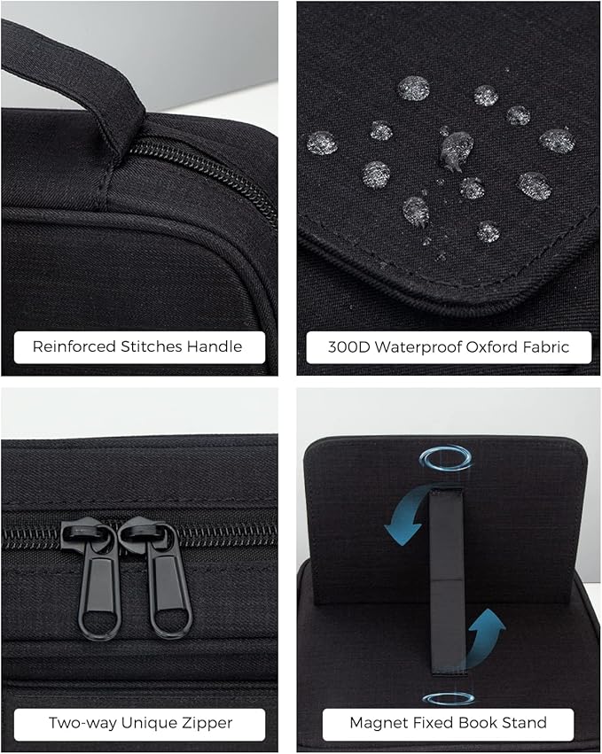 Bible Covers for Men & Women, Bible Case Carrying Church Bag with Book Stand, Bible Bag with Handle, Zipper and Multi-Pockets for Scripture Study Bible Protector