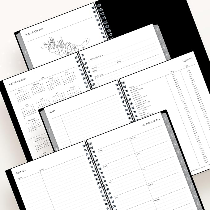 Blue Sky 2026 Weekly and Monthly Planner Calendar Notes, Includes January 2026 - December 2026, 5.875" x 8.625", Flexible Cover, Wirebound, 30 Extra Notes Sheets, Laminated Tabs, Enterprise