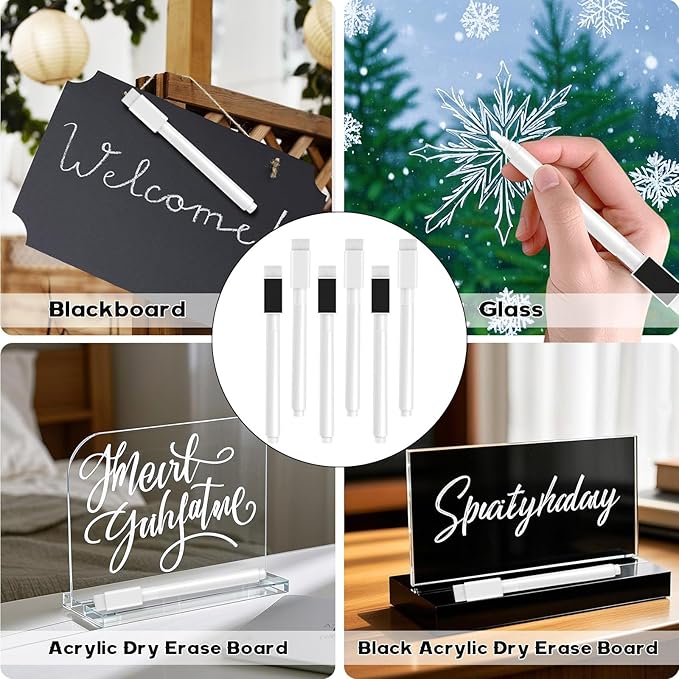 18 Pcs White Magnetic Dry Erase Markers, 4.5 Inch White Magnetic Whiteboard Pens with Eraser Cap, Fine Tip Whiteboard Markers Bulk for School, Office, Home Supplies