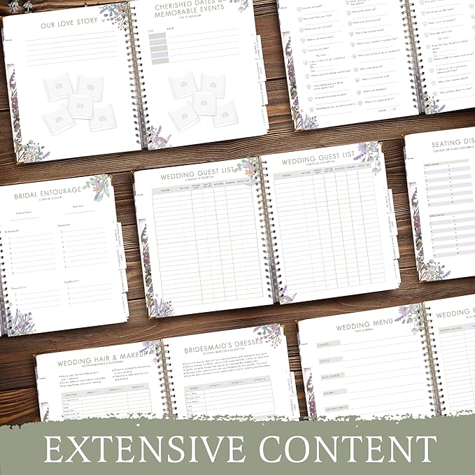 The Ultimate Premium Wedding Planner and Organizer for Brides: Hardcover Bridal Planning Book with Soft Floral Design, 11.8 x 10.6 Inches, Monthly Countdown Calendar, Checklists, Timelines, Budgeting & Keepsake Features