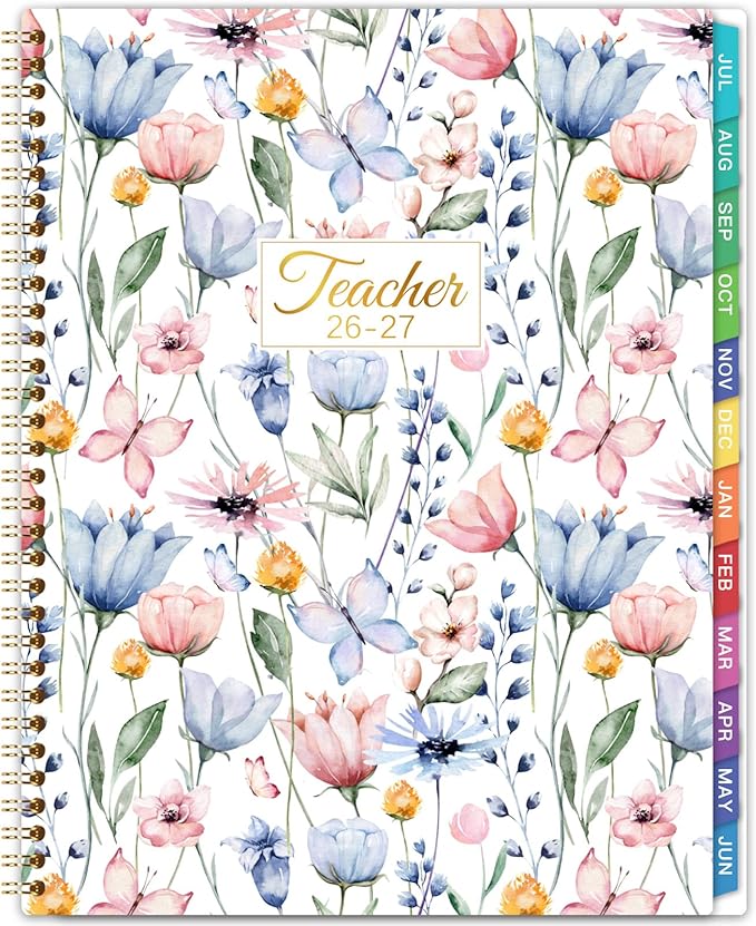 Teacher Planner 2026-2027 - Lesson Planner 2026-2027, Jul. 2026 - Jun. 2027, 8.5'' x 11'', Lesson Plan Book, Weekly and Monthly Homeschool Planner, Academic Planner with Inspirational Quotes, Colorful Tabs