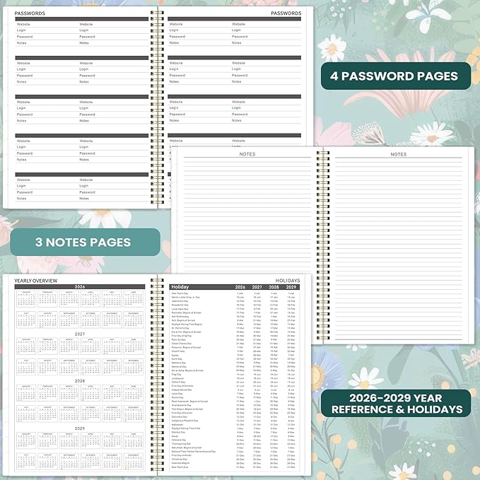 2026-2029 Monthly Planner - 3 Year Planner 2026-2029, Jul. 2026 - Jun. 2029, 9'' x 11'', Calendar Planner with 36 Colorful Monthly Tabs, Inner Pocket, Holidays, Great for Long-Term Planning