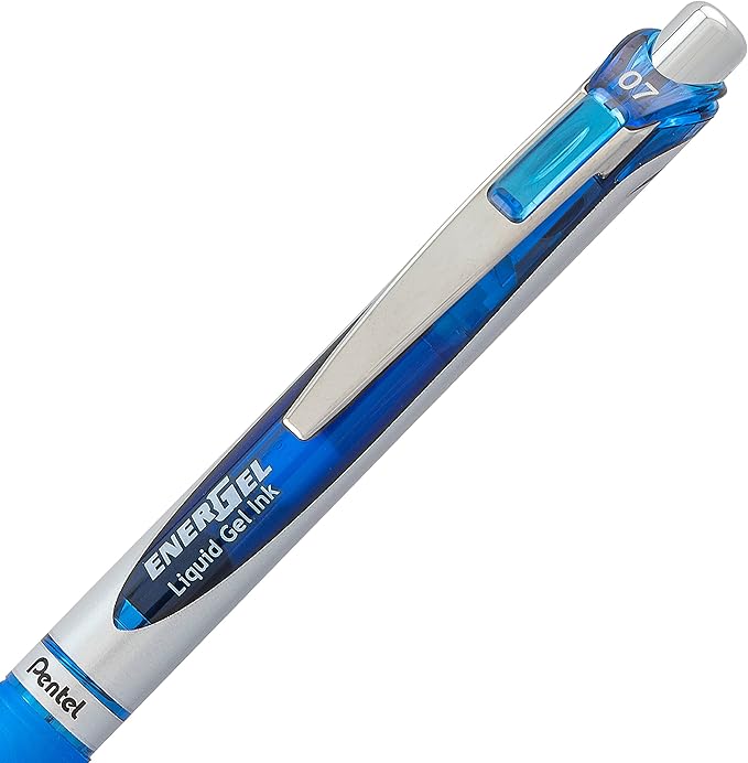 Pentel EnerGel RTX Retractable Liquid Gel Pen Canister, 0.7mm, Medium Line Blue Ink, (BL77PC36C) (Pack of 1, 36 Count Total)