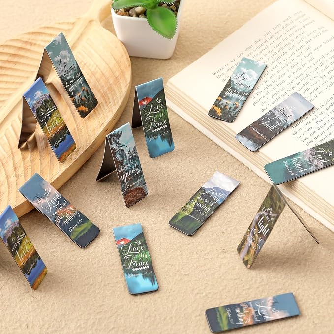 Bible Verse Magnetic Bookmarks - 30 PCs Christian Scripture Inspirational Aesthetic Book Marks Catholic Religious Motivational Book Marker Prayer Page Clips Reading Women Men Church Gifts