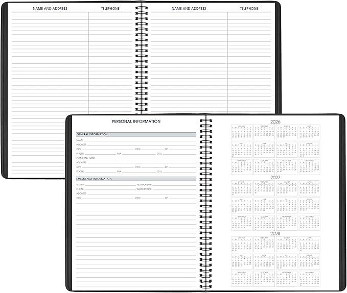 AT-A-GLANCE 2027 Appointment Book Planner, Weekly, 13-Month Jan-Jan, 8.25" x 11", Black (709500527)