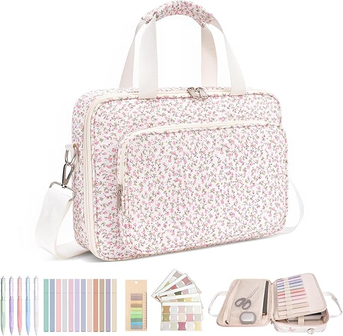 honitty Bible Bag, Bible Cover Case for Women, Quilted Bible Cover with Shoulder Strap, Bible Bags for Women Organizer