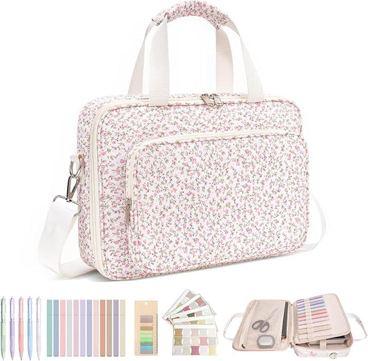 honitty Bible Bag, Bible Cover Case for Women, Quilted Bible Cover with Shoulder Strap, Bible Bags for Women Organizer