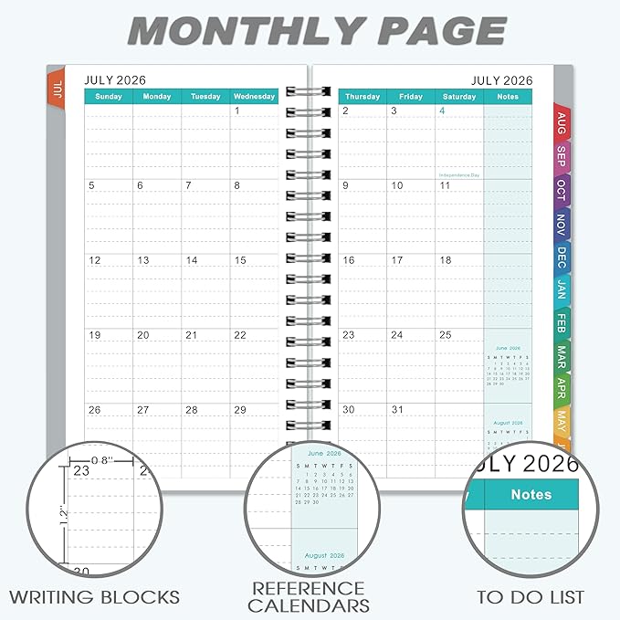 2026-2027 Pocket Calendar/Planner - Weekly & Monthly Pocket Planner for Purse, Jul. 2026 - Jun. 2027, 6.8" x 4.1", Strong Twin - Wire Binding, Plastic Cover