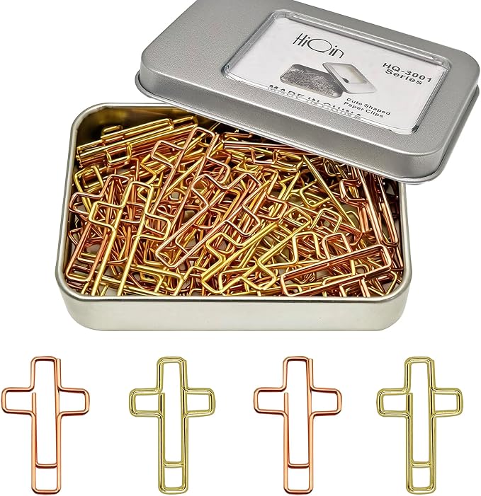 50 PCS Cross Paper Clips, Bible Study Supplies Bible Stuff Things Accessories Christian Gifts