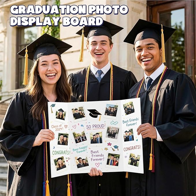 AKONEGE 3 Pack White Trifold Poster Board 24" x 16" Foam Core, Small Tri Fold Foam Poster Boards for Presentations, Science Fair Display, Photo Display, Office & School Projects, Event Exhibitions
