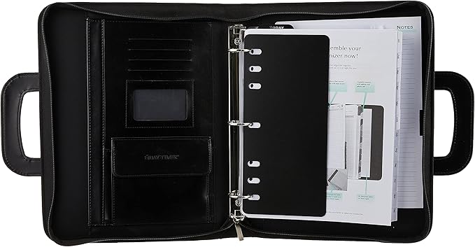 Day-Timer 43701 Avalon Simulated Leather Starter Set, 8 1/2 x 11, Black
