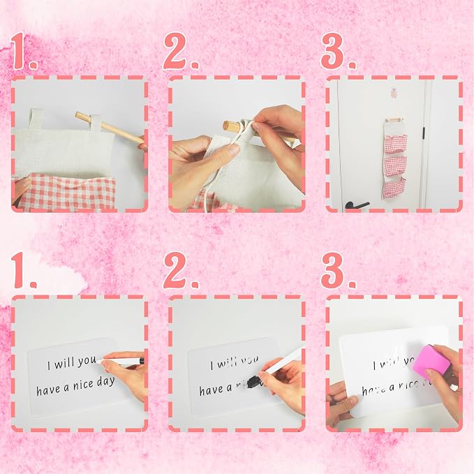 Tazimi Locker Accessories Kit with Magnetic Whiteboard, Mirror, Hook, Rug, Storage Bag, Pen Holder - Back to School Essentials for Girls' Locker Organizer