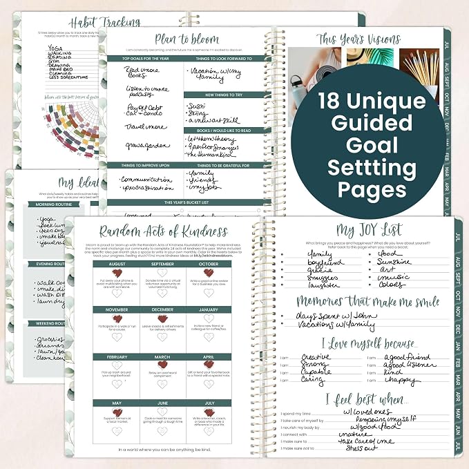 bloom daily planners 2026-2027 Planner (8.5” x 11") 13 Month Academic Organizer (July 2026 - July 2027) - Weekly & Monthly Agenda Book with Stickers & Tabs - Boho Greenery
