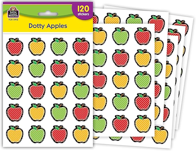 Teacher Created Resources Dotty Apples Stickers (TCR5912)
