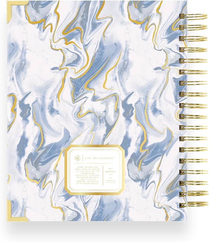 Day Designer Mini Daily Academic Year Planner Calendar, July - June, Glossy Laminated Cover, Wirebound, Laminated Tabs, Storage Pocket, Includes Stickers & Snap-In Ruler, Azure (Azure- 2025/2026, 7.4" x 9.5")