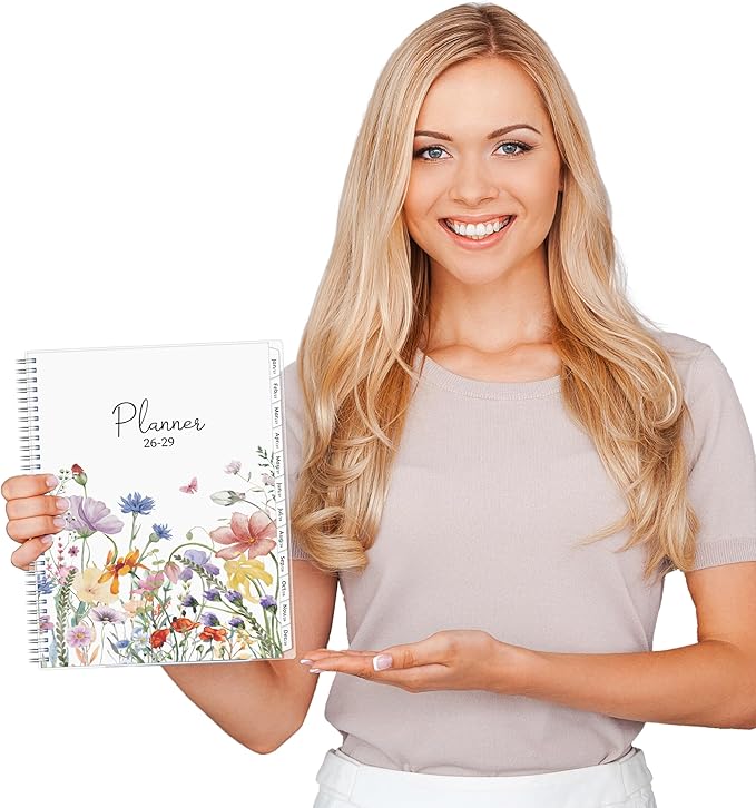 Monthly Planner 2026-2029, 36 Months Calendar Planner 2026-2029 from Jul 2026 – Jun 2029, 8.5'' x 11'' with Ruled Spread, Flexible Cover, Spiral Wirebound, Pocket, Coated Tabs, Notes ＆ Habit Tracker