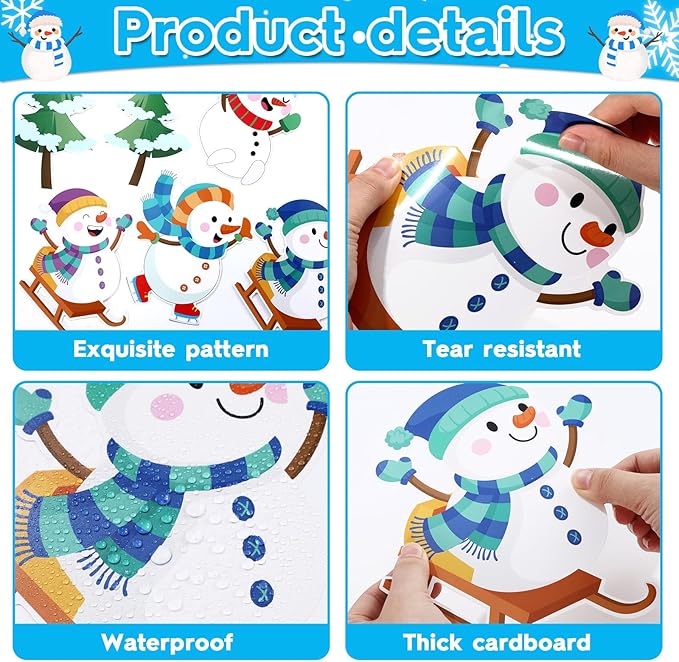 Winter Bulletin Board Decoration Set Sliding Into Winter Bulletin Board Snowman Christmas Classroom Decorations Snowflake Snowman Paper Cutouts for Xmas Holiday Party School Home Chalkboard Wall Decor