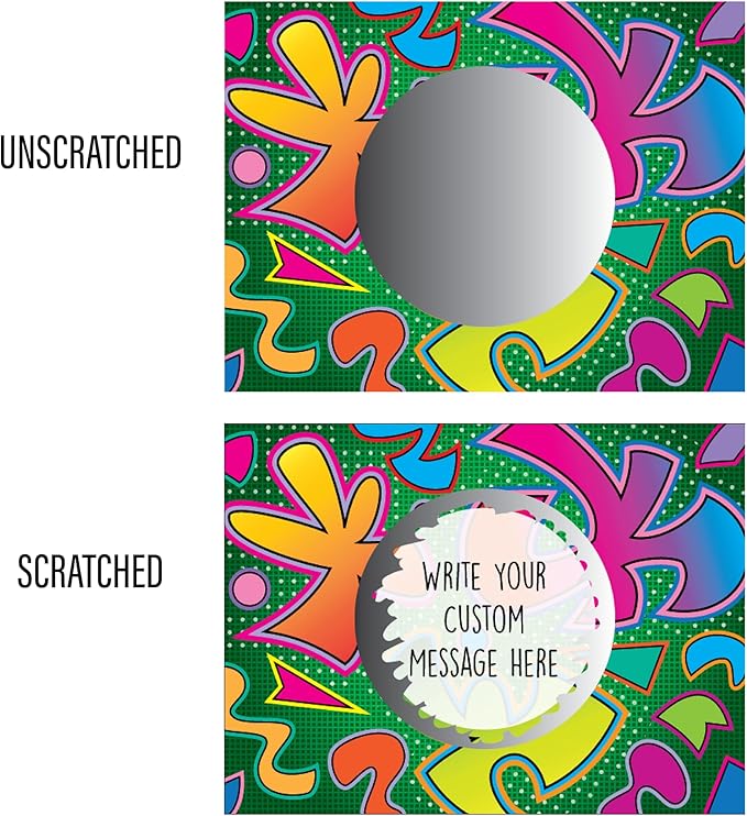 My Scratch Offs - Customizable Scratch-Off Cards Graffiti Design for Prizes, Classroom Rewards & Teacher Supplies, 50 Pack