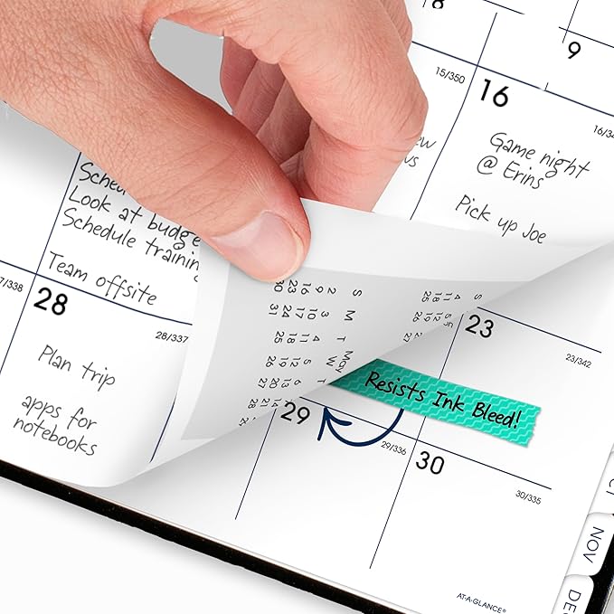 AT-A-GLANCE 2027 Planner, Monthly, 7" x 8.5", Tabbed, Unruled Daily Blocks, Hardcover, DayMinder, Black (G400H0027)