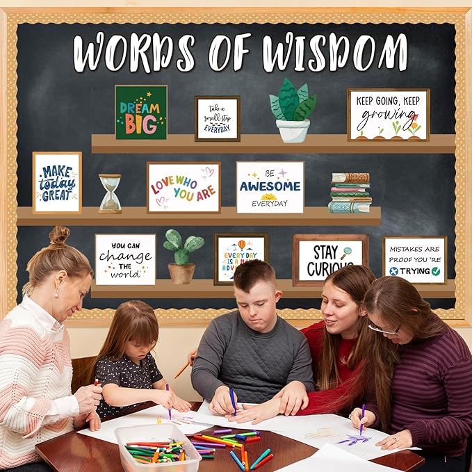 Bulletin Board Decorations for Classroom, Bookshelf Motivational Classrom Decor, Greenery Mental Health Bulletin Board Sets for Teacher Welcome Back to School Classroom Library Door Wall Decor