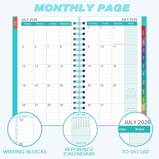 2026-2027 Pocket Calendar/Planner - Weekly & Monthly Pocket Planner for Purse, Jul. 2026 - Jun. 2027, 6.8" x 4.1", Strong Twin - Wire Binding, Plastic Cover