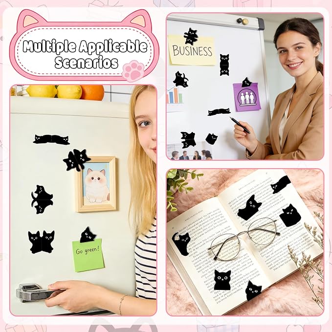 9Pcs Cat Gifts for Women Men Cute Book Page Holder Set Funny Bookmarks Bulk Cat Bookmarks for Book Lovers Cats Lover Birthday Gifts for Reader Coworker Friends Adult Cats Owner Reading Accessories