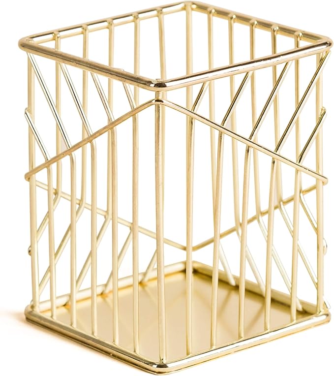 U Brands Vena Collection Wire Pencil Cup (Polished Gold)