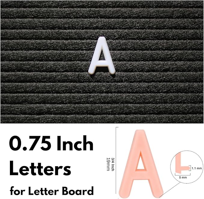 304 Pcs Pre-Cut Letter Board Letters, White 0.75 Inch - No Cutting Required, Secure Packaging - Felt Board Accessories for Holiday Decor & Creative Signs (Dark Green)