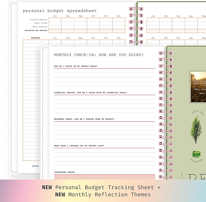 Blue Sky WAAV Weekly and Monthly Academic Year Planner Calendar, July - June, Flexible Cover, Wirebound, Laminated Tabs, Storage Pocket, Includes 20 Extra Notes Pages, Michelle (Michelle- 2025/2026, 5.875" x 8.625")