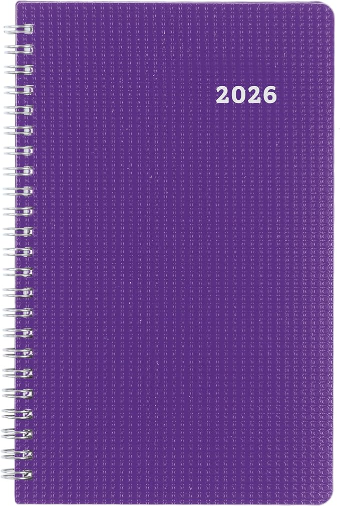 Blueline® 2026 Timanager® DuraFlex 5-Day Weekly/Monthly Planner, 13 Months, December 2025 to December 2026, Poly Cover, 9.0625" x 5.875", Purple (C5910V.86T-26)