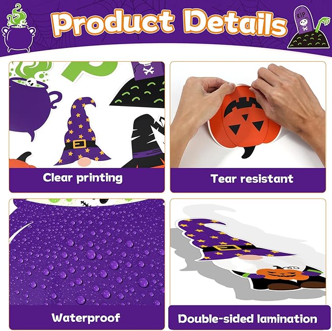 ojustbeok Halloween Bulletin Board Rainbow Pumpkin Ghost Decorations Bat Castle Paper Cutouts in Our Spooky Era Bulletin Board for Halloween Holiday School Chalkboard Wall Decor