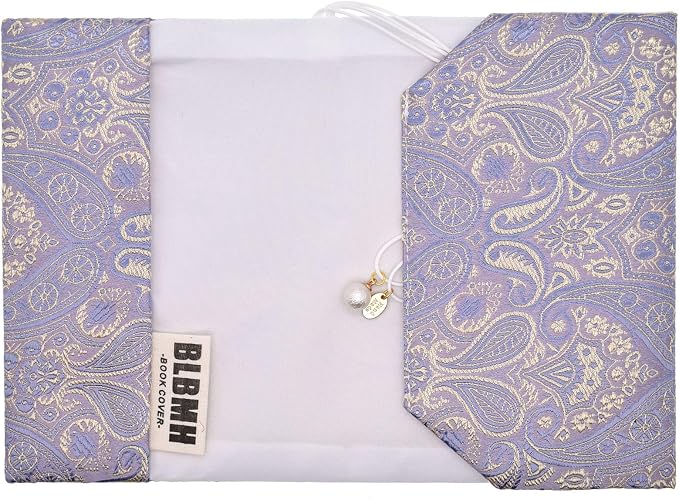BLBMH A6 Book Cover 4x6 Plus | Non-Stretch Fabric Sleeve with Bookmark | Handmade Washable Protector for Paperback Bible Notebook | Gift for Women Readers - HY Purple 6" +