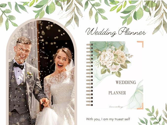 Wedding Planner - Wedding Planner Book and Organizer for the Bride, Wedding Planner Book Unique Engagement Gift for Newly Engaged Couples - Hardcover Bridal Planning Wedding Notebook 11" x 9"