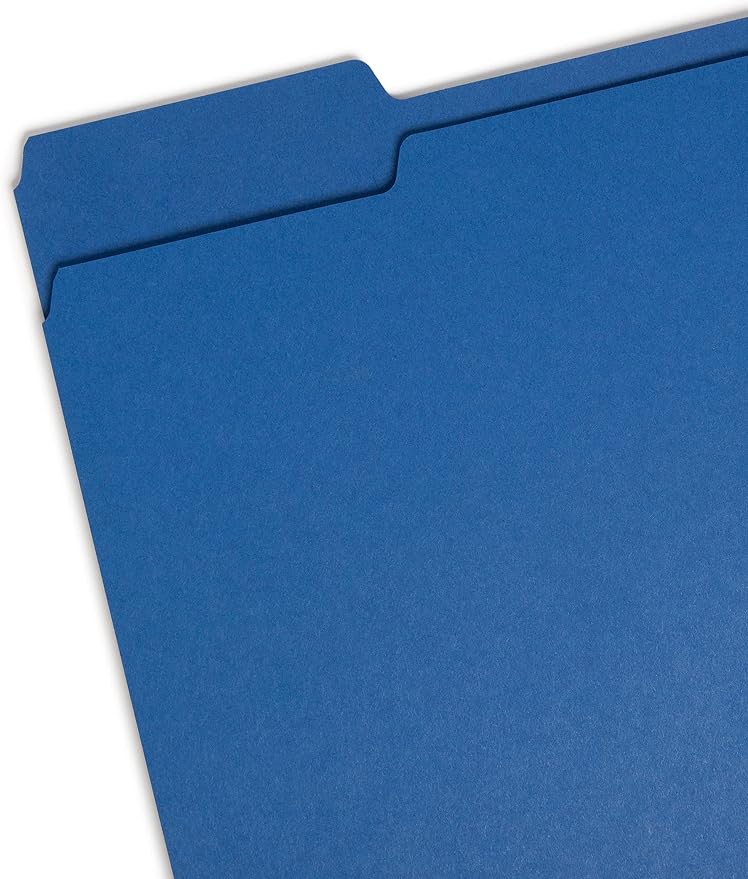 Smead Colored File Folder, 1/3-Cut Tab, Letter Size, Navy, 100 per Box (13193) (Pack of 2)