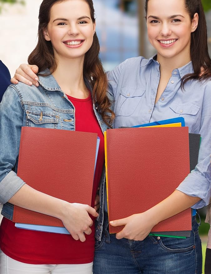SUNEE 2 Pocket Folders with Prongs (100 Pack, Red), Paper Folders with 2 Pockets and 3 Prongs Fit Letter Size Paper, Folders with Prongs for School Office Home Business