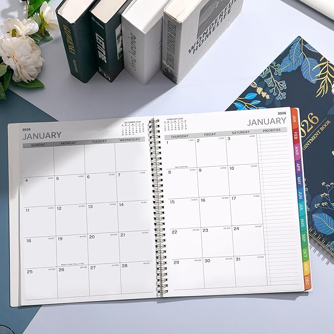 2026 Appointment Book - Weekly Appointment Book 2026, Jan 2026 - Dec 2026, 2026 Planner, 9" x 11", Planner 2026 with Tab, Half Hour (30 Mins) Interval