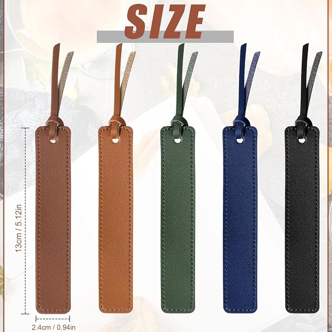 Zonon 10 Pieces Leather Bookmarks Handmade Genuine Leather Page Markers Personalized Bookmarks for Book Reading Bookworm Book Lovers Readers Writers Accessories(Classic Color)