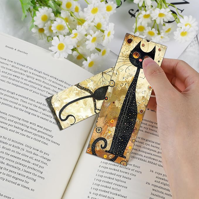 Cute Cat Bookmarks, 50 Pcs Funny Cat Book Markers Page Clips, Cool Books Accessories Gifts for Women Kids Bookish Reading Lovers