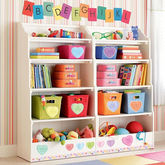 135Pcs Valentine’s Day Conversation Heart Bulletin Board Decoration Candy Heart Cutouts Border Trim Jesus Religious Sunday School Classroom Wall Decors for Chalkboard Valentines Party Supplies