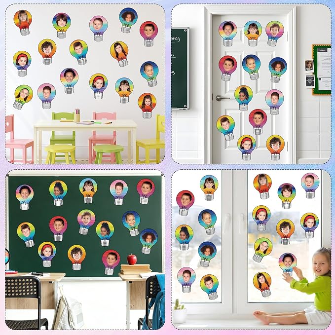 60PCS VBS 2026 Light Bulb Theme Cutouts Gradient Watercolor Light Bulb Bulletin Board Decorations Religious Lightbulb Paper Cut-Outs Classroom Decor for DIY Craft Photo School Wall Door Supplies