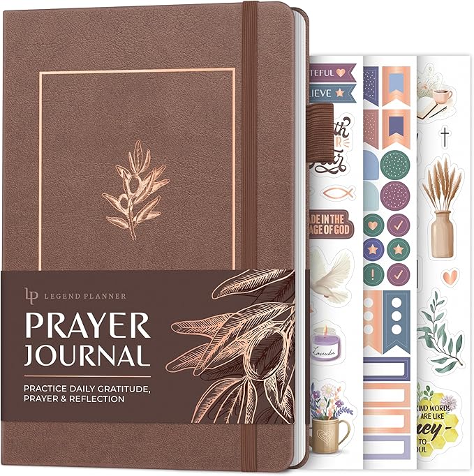 Legend Prayer Journal for Women & Men – Daily Devotional Notebook – Bible Study Supplies & Accessories – Faith Based Gifts – Religious Planner & Spiritual Gods Book, 5.8 x 8.3" (Dark Terracotta)