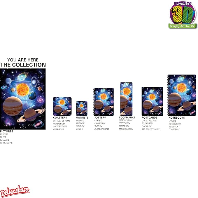 3D LiveLife Bookmark - You are Here from Deluxebase. Cute Lenticular Planet Page Marker. Space Themed Accessories for Book Lovers. Small Gifts for Men, Women, Writers and Teachers.