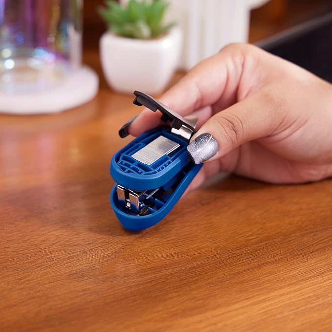 Swingline Mini Stapler, 12 Sheet Capacity, includes Built-In Staple Remover & 1000 Standard Staples, Tot, Blue (79172)
