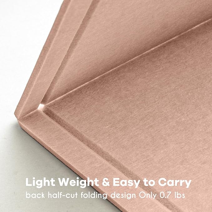 Lightomorrow Bulletin Board, 35 x 17 1/2 inches Felt Board - Decorative Pin Board, Cork Board Alternative for Wall, Foldable Self-Adhesive Vision Board Prayer Board with 20 Pushpins-Mauvey Pink
