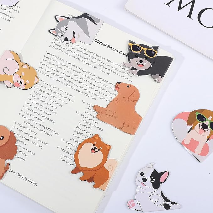 10Pcs Dog Magnetic Bookmarks Cute Bookmark Dogs Book Marks, Party Favors Gifts, Gifts for Book Lovers, Book Marks for Reading Women