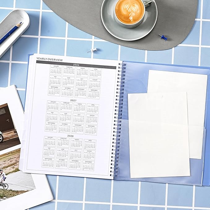 Monthly Planner 2026-2027 - JUL 2026 - DEC 2027, 2026-2027 Planner/Calendar, 18 Monthly Planner with Contacts & Passwords, 8.5" x 11" Planners 26-27, Thick Paper, Sky Blue