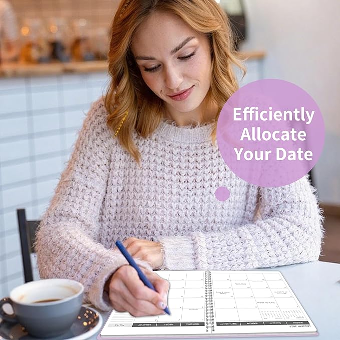 Monthly Planner 2026-2027, 2026 Calendar 24 Months Planner, Jan 2026 - Dec 2027, 8.6" x 11", Academic Calendar Hard PVC Cover with Spiral Bound, Perfect for School & Office for Women & Men
