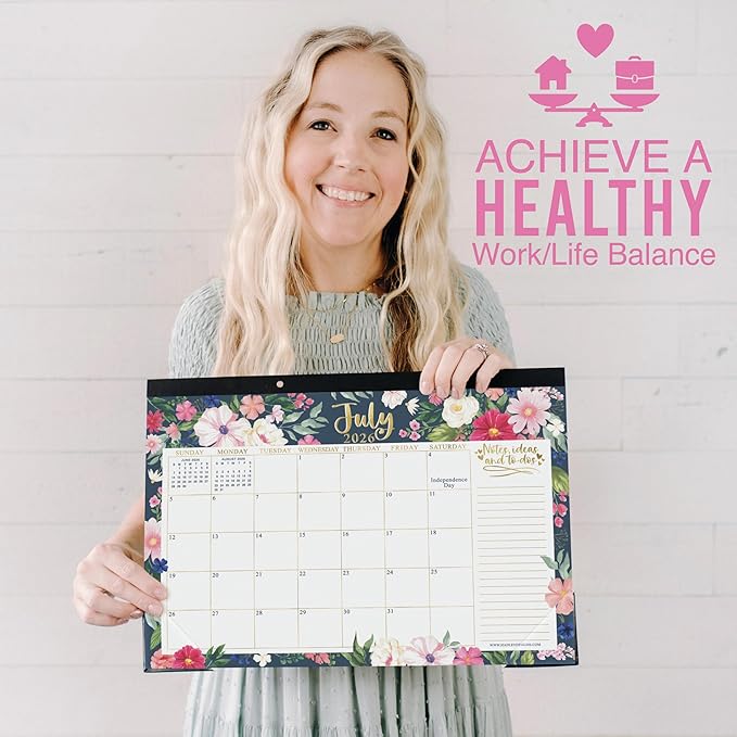 Hadley Designs Large Teacher Desk Calendar 2026-2027 - Desktop Calendar 2026, 18-Month Desk Calendars for Home, Office & Classroom, Cute Classroom Must Haves, Teacher Appreciation Gifts